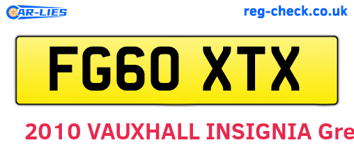 FG60XTX are the vehicle registration plates.