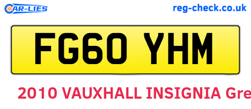 FG60YHM are the vehicle registration plates.