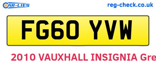 FG60YVW are the vehicle registration plates.
