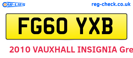 FG60YXB are the vehicle registration plates.