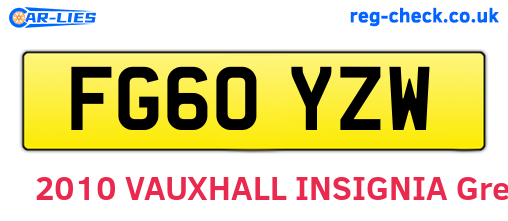 FG60YZW are the vehicle registration plates.