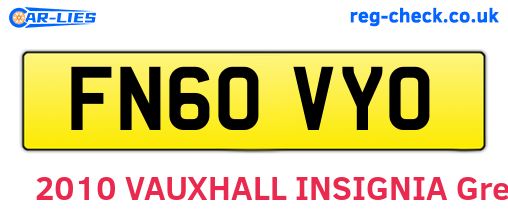 FN60VYO are the vehicle registration plates.