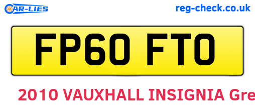 FP60FTO are the vehicle registration plates.