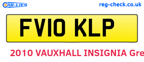 FV10KLP are the vehicle registration plates.