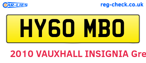 HY60MBO are the vehicle registration plates.