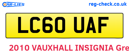 LC60UAF are the vehicle registration plates.