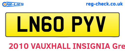LN60PYV are the vehicle registration plates.