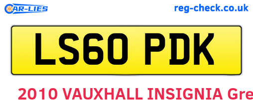 LS60PDK are the vehicle registration plates.