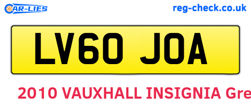LV60JOA are the vehicle registration plates.