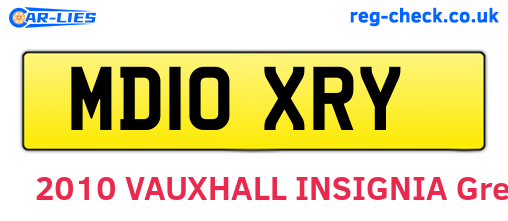 MD10XRY are the vehicle registration plates.