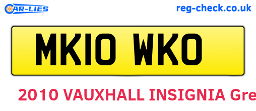 MK10WKO are the vehicle registration plates.