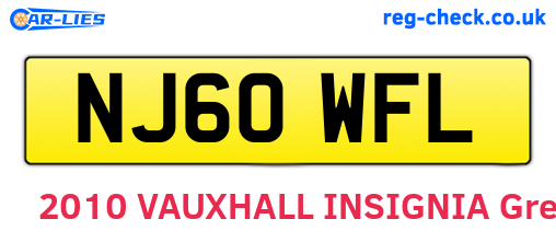 NJ60WFL are the vehicle registration plates.