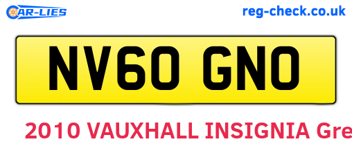 NV60GNO are the vehicle registration plates.