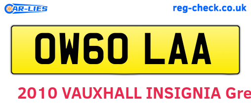 OW60LAA are the vehicle registration plates.