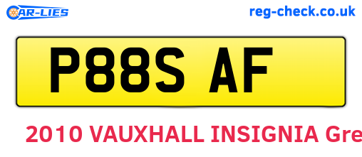 P88SAF are the vehicle registration plates.