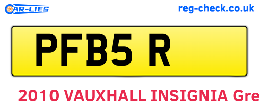 PFB5R are the vehicle registration plates.