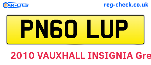 PN60LUP are the vehicle registration plates.