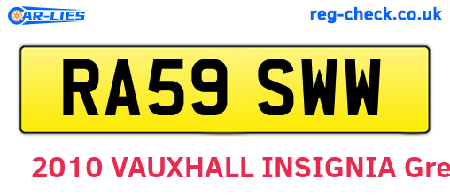 RA59SWW are the vehicle registration plates.