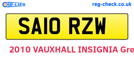 SA10RZW are the vehicle registration plates.