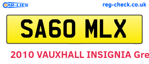 SA60MLX are the vehicle registration plates.