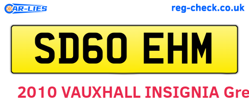 SD60EHM are the vehicle registration plates.