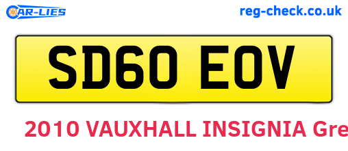 SD60EOV are the vehicle registration plates.