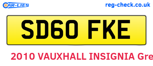 SD60FKE are the vehicle registration plates.