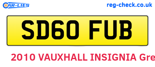 SD60FUB are the vehicle registration plates.