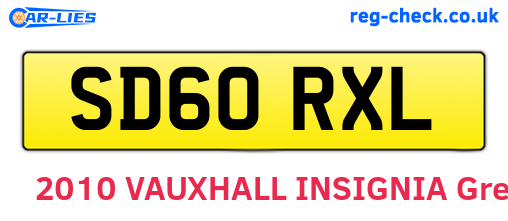SD60RXL are the vehicle registration plates.