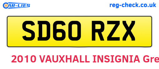 SD60RZX are the vehicle registration plates.