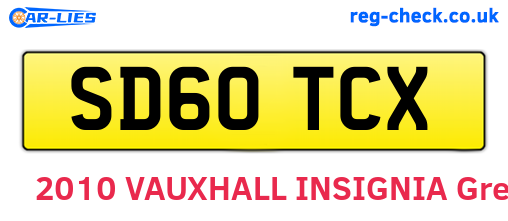 SD60TCX are the vehicle registration plates.