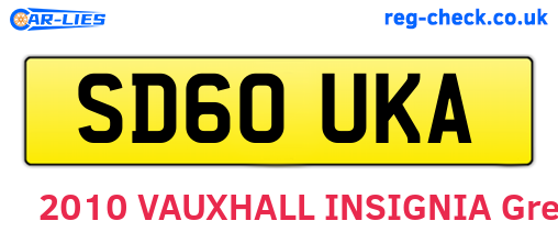 SD60UKA are the vehicle registration plates.