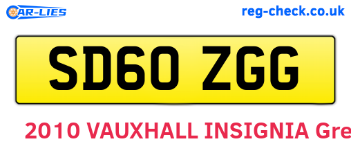 SD60ZGG are the vehicle registration plates.