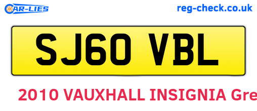 SJ60VBL are the vehicle registration plates.