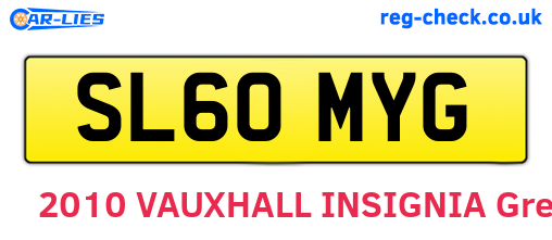 SL60MYG are the vehicle registration plates.