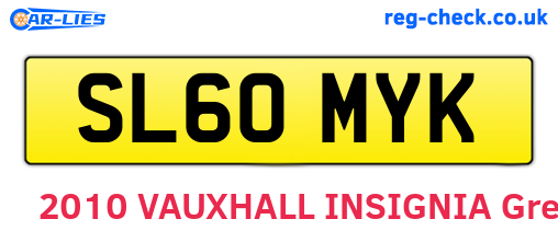 SL60MYK are the vehicle registration plates.