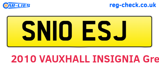 SN10ESJ are the vehicle registration plates.