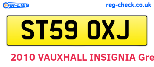 ST59OXJ are the vehicle registration plates.