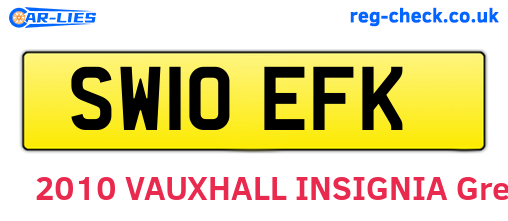 SW10EFK are the vehicle registration plates.