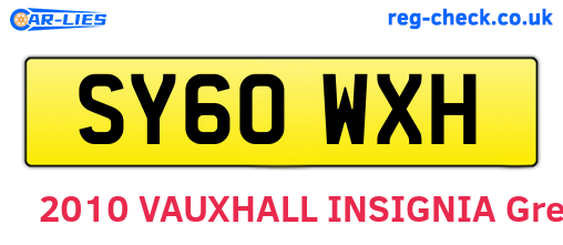 SY60WXH are the vehicle registration plates.