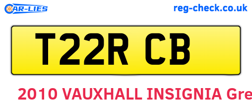 T22RCB are the vehicle registration plates.