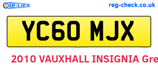 YC60MJX are the vehicle registration plates.