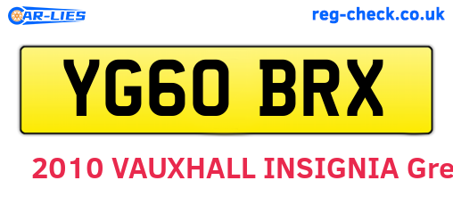 YG60BRX are the vehicle registration plates.