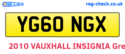 YG60NGX are the vehicle registration plates.
