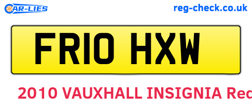 FR10HXW are the vehicle registration plates.