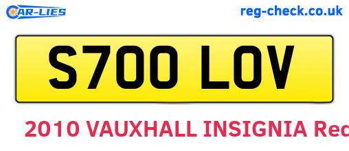 S700LOV are the vehicle registration plates.