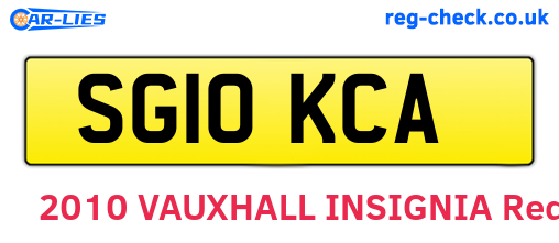SG10KCA are the vehicle registration plates.