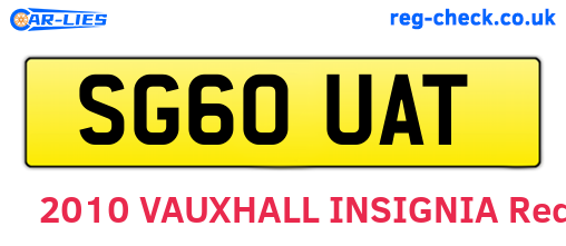 SG60UAT are the vehicle registration plates.