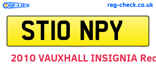 ST10NPY are the vehicle registration plates.