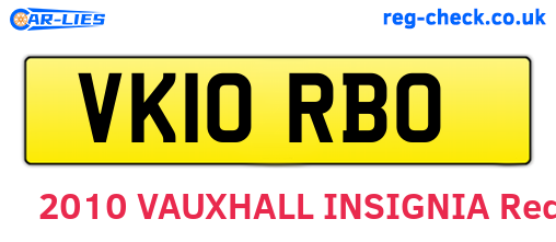 VK10RBO are the vehicle registration plates.